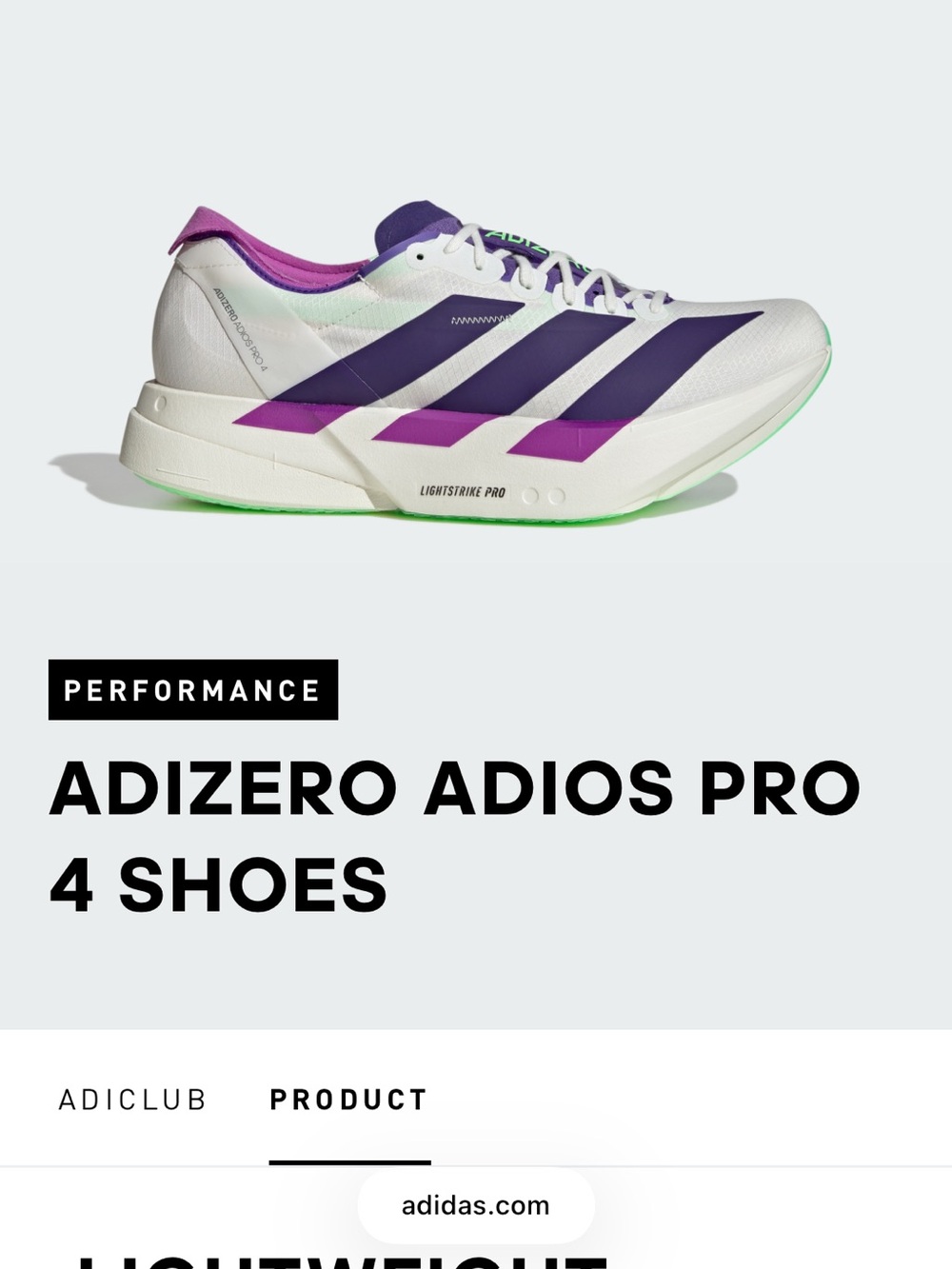 Adidas Adizero Adios Pro 4 Men's - Picture 13 of 15